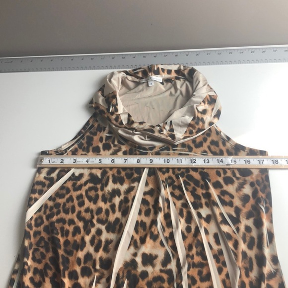 Moa Moa Leopard Print Slouch Neck Sleeveless Blouse Medium - Picture 6 of 10